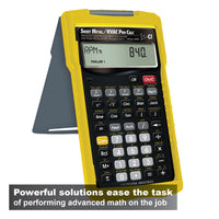 Sheet Metal HVAC Pro 4090 calculator in yellow protective case with rear stand