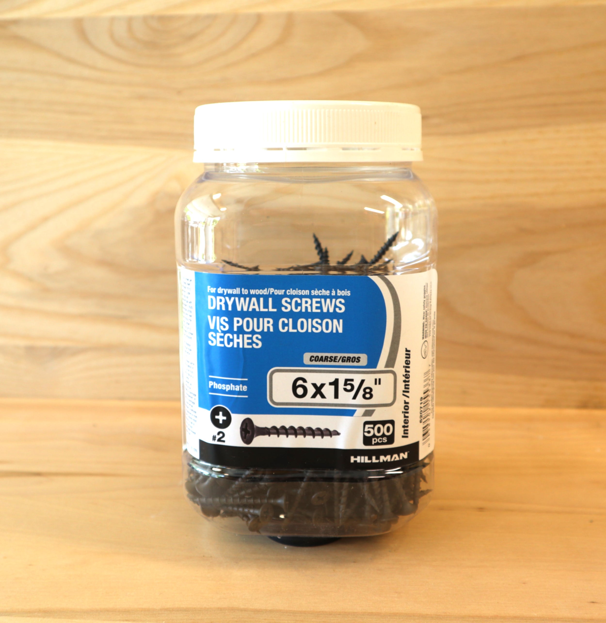 Drywall Screws - Flat Head Philips Drive Course Thread (6 x 1-5/8")