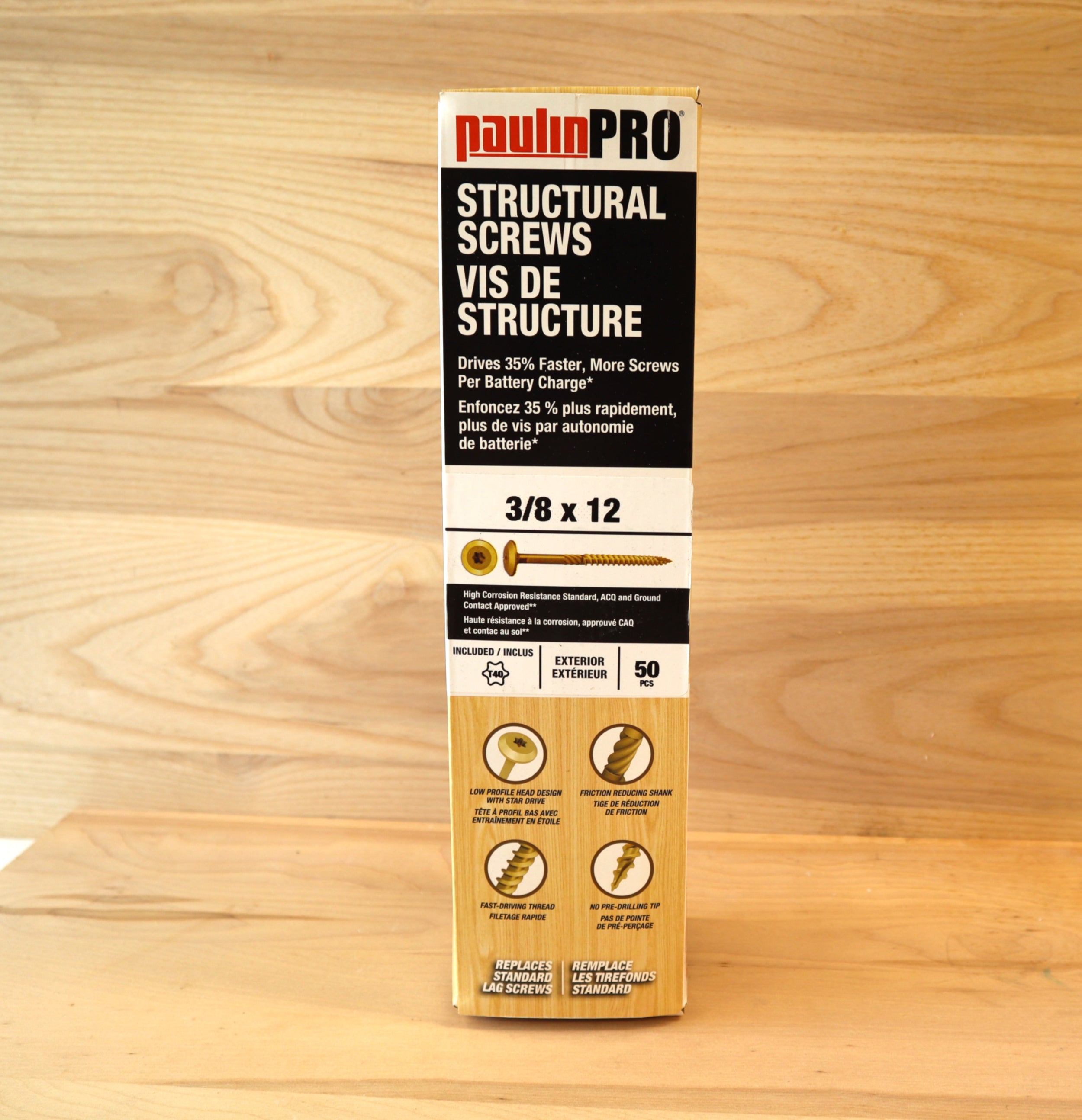 Structural Screws Truss Head Gold Epoxy (3/8" x 12")