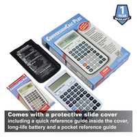 ConversionCalc Plus calculator with retail box, protective slide cover and pocket reference guide