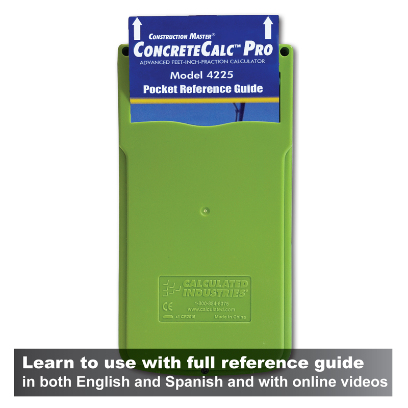 ConcreteCalc Pro Calculator Model 4225 for Canadian Concrete Contractors