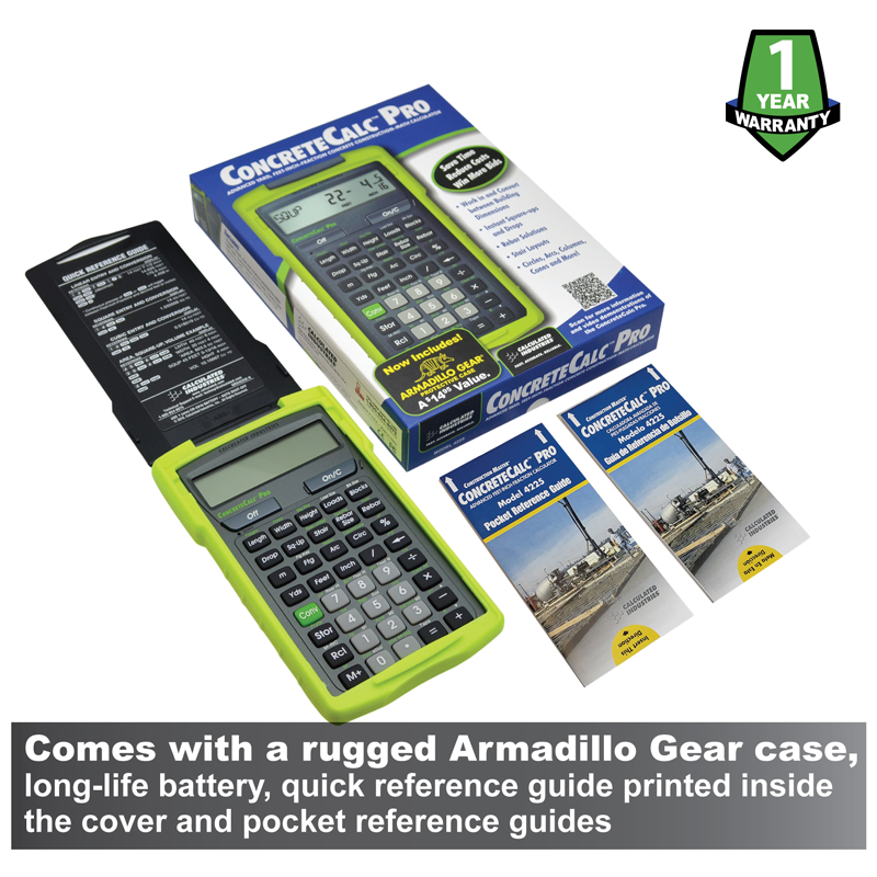 ConcreteCalc Pro Calculator Model 4225 for Canadian Concrete Contractors