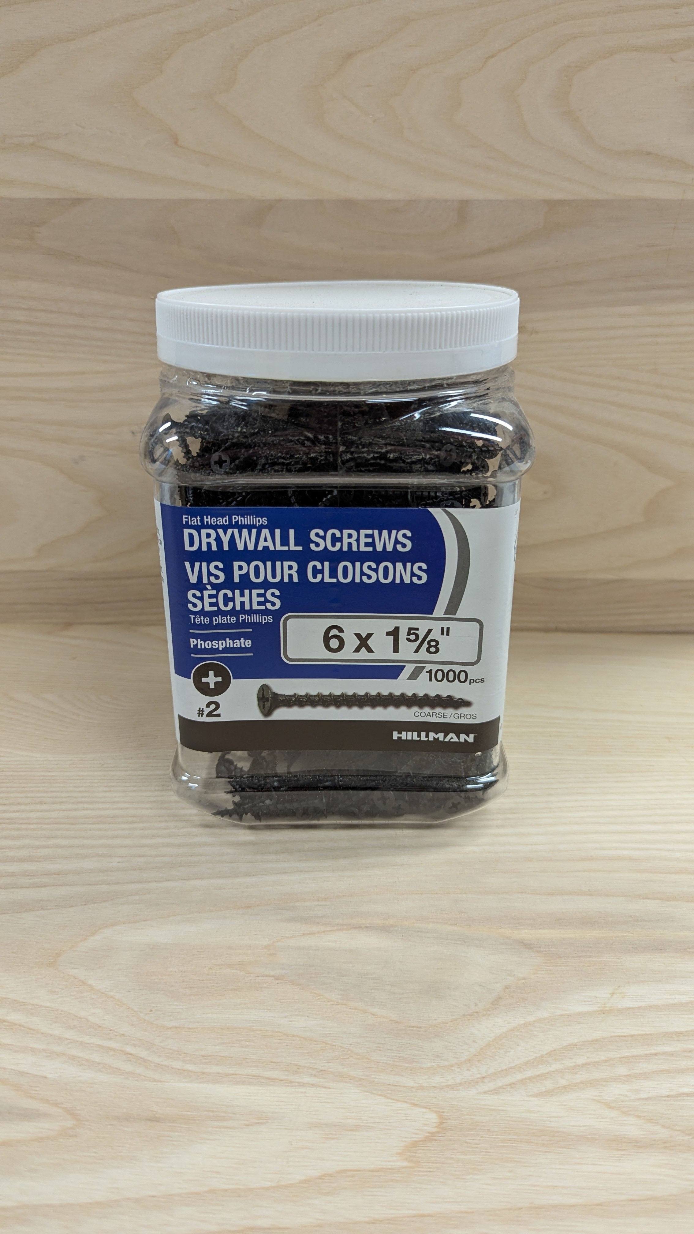 Drywall Screws - Flat Head Philips Drive Course Thread (6 x 1-5/8")