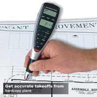 Scale Master Pro XE held over architectural plans to measure a drawing