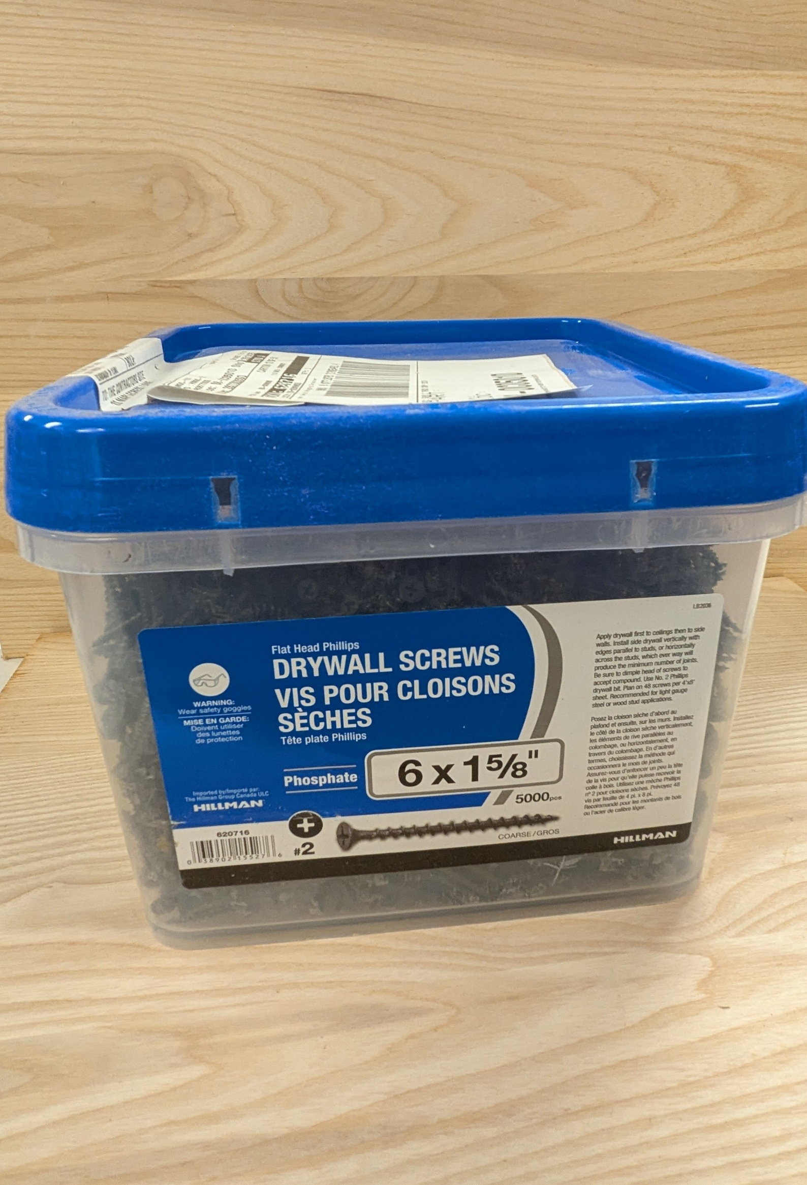 Drywall Screws - Flat Head Philips Drive Course Thread (6 x 1-5/8")