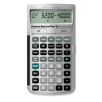 Calculator with digital display on a white background
