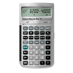 Calculator with digital display on a white background